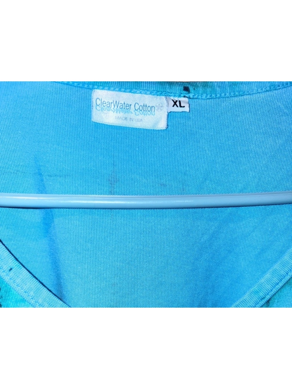 Y2K 100% cotton tie dye 3/4 sleeve V-neck top - woman’s xl - Picture 4 of 4
